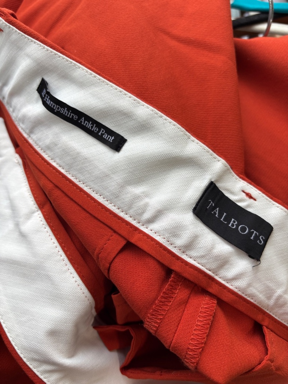 Talbots Hampshire Ankle Pant in vibrant rusty orange Size 12 dressy work pant - Picture 9 of 10
